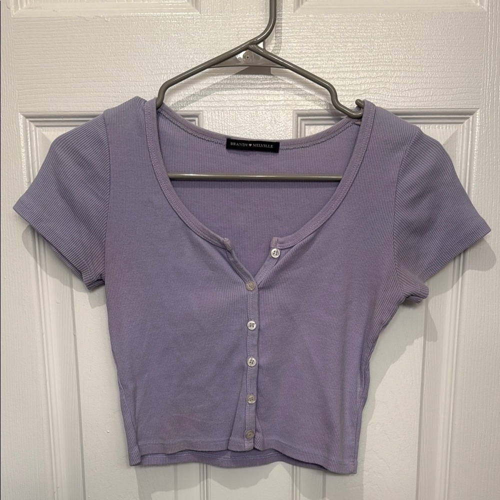 Brandy Melville Purple Button Up Shirt